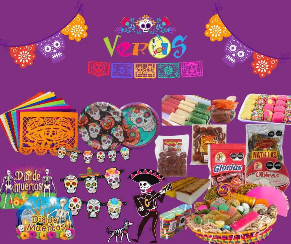 Dulces tradicionales Mexicanos, banderitas, calaveritas y todo para el dia de muertos en Nuevo Laredo.