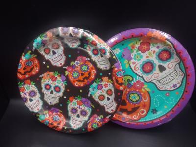 PLATO CARTON DECORADO CALAVERA C/20